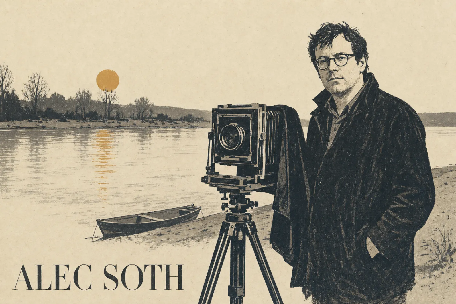 Illustrated poster of Alec Soth