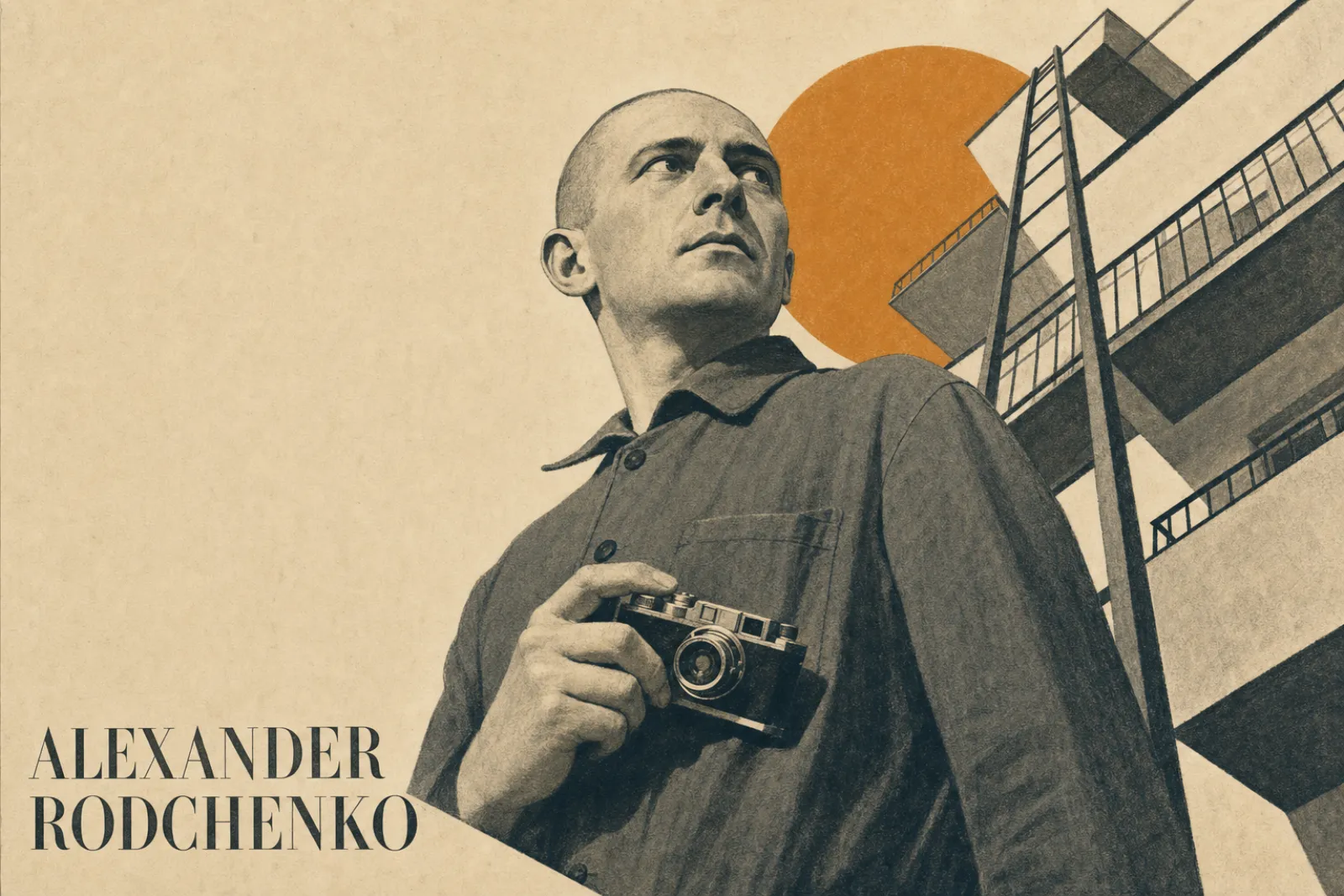 Illustrated poster of Alexander Rodchenko