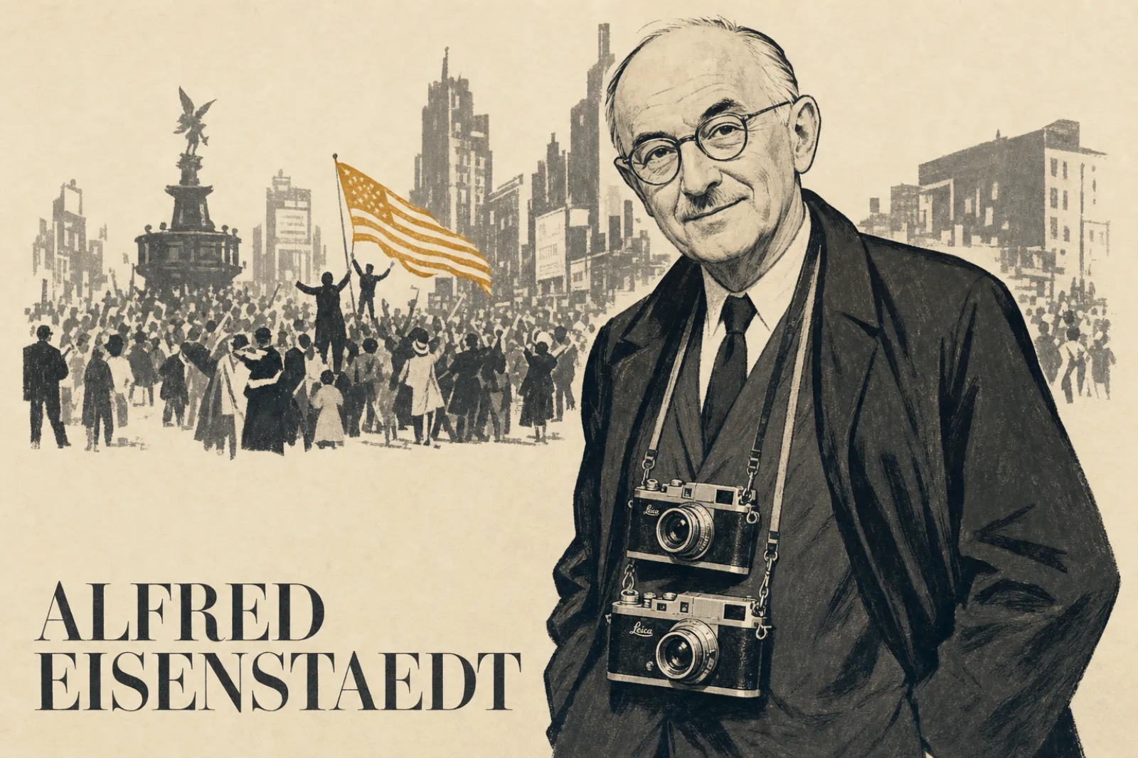 Illustrated poster of Alfred Eisenstaedt