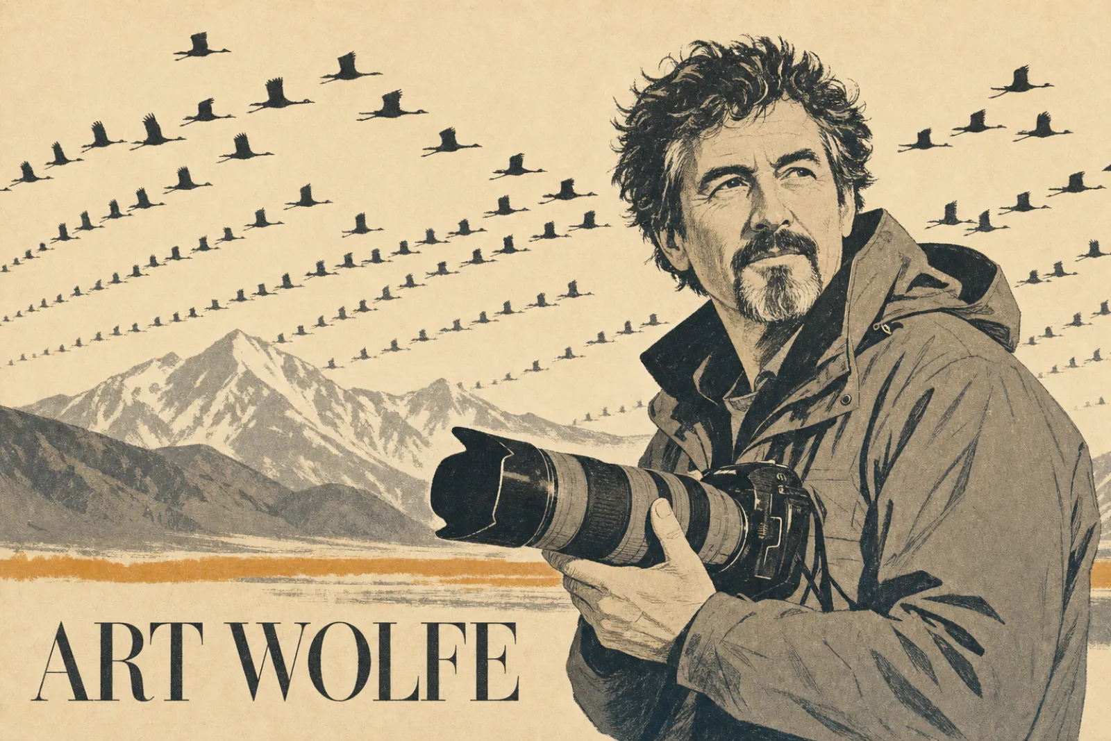 Illustrated poster of Art Wolfe