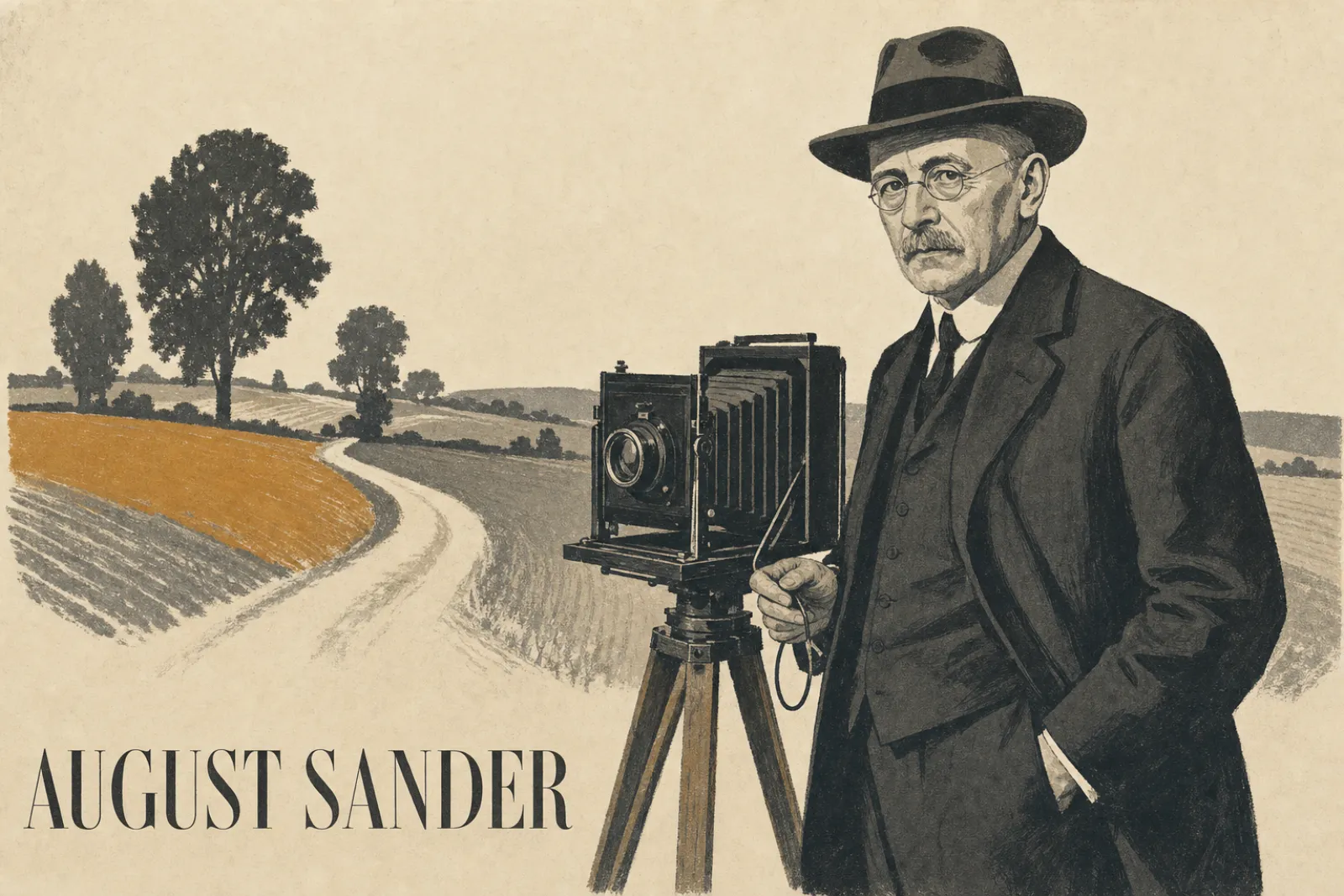 Illustrated poster of August Sander