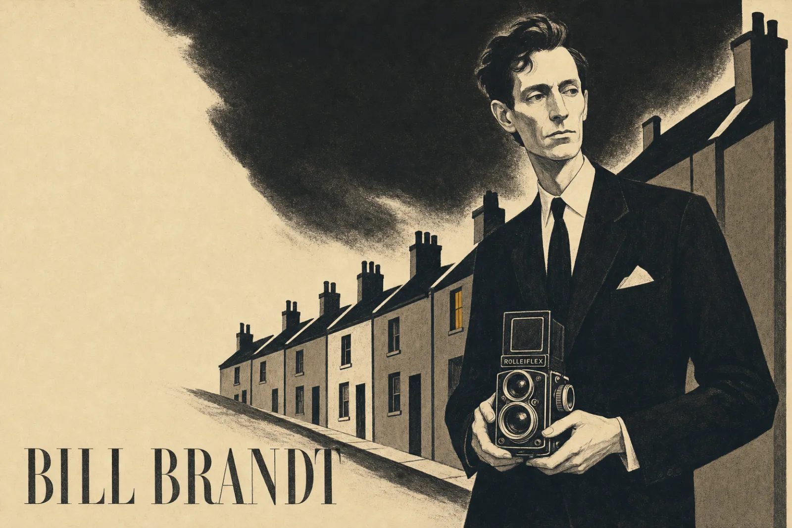 Illustrated poster of Bill Brandt