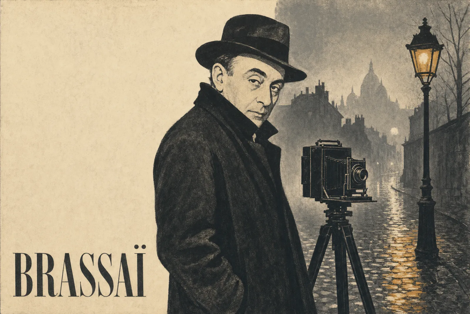 Illustrated poster of Brassaï