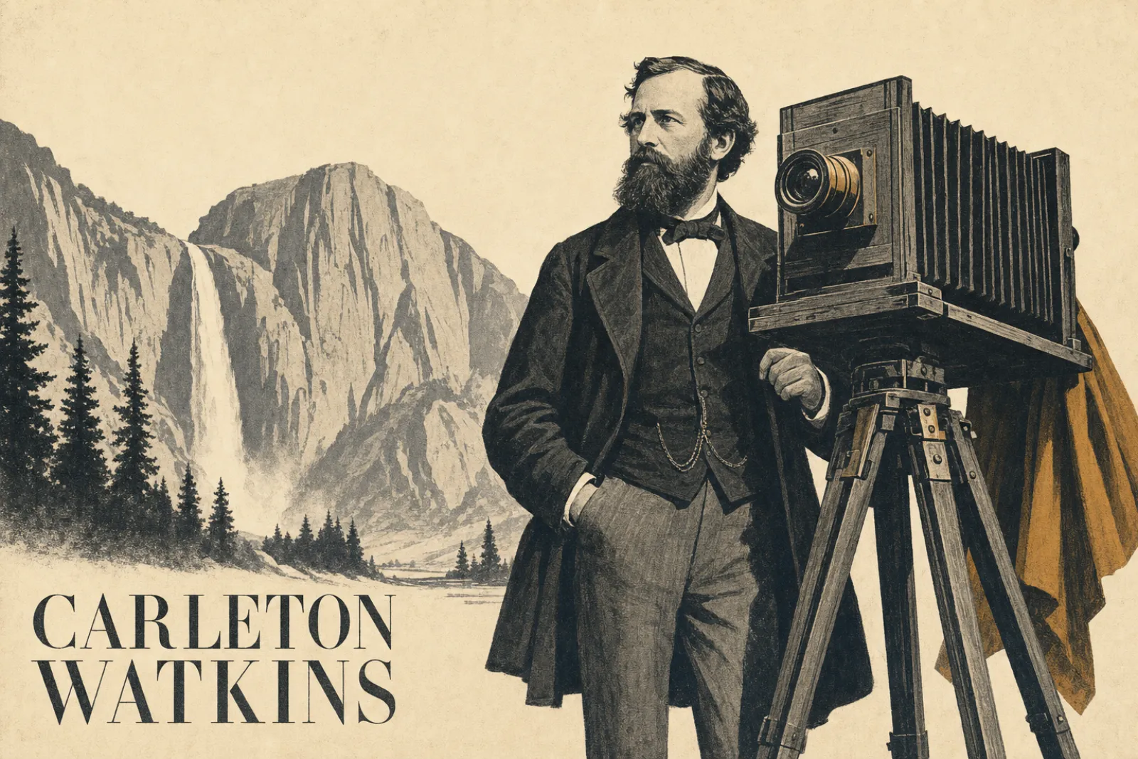 Illustrated poster of Carleton Watkins