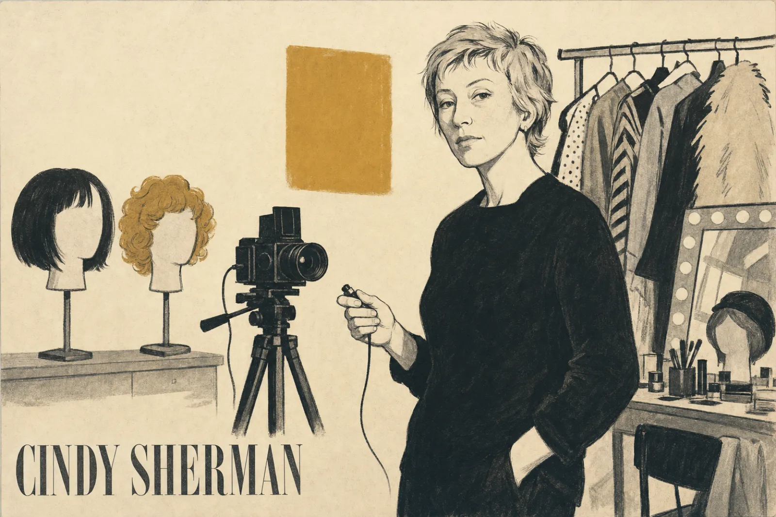 Illustrated poster of Cindy Sherman