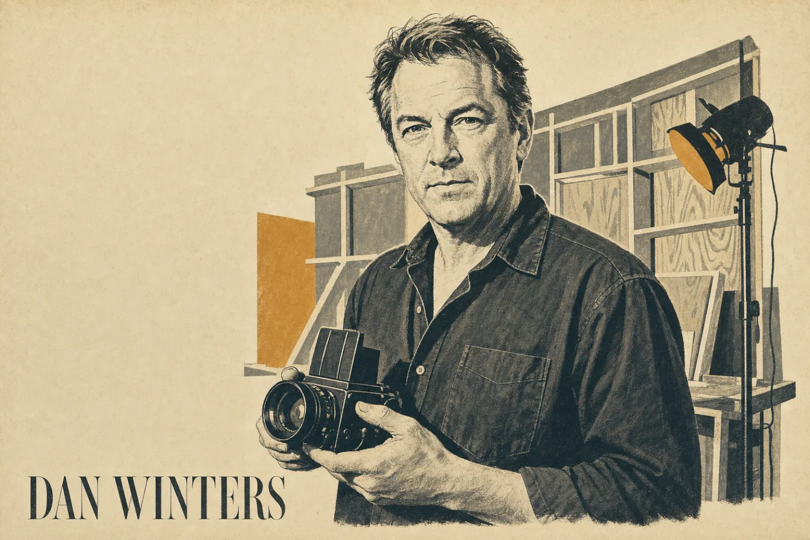 Illustrated poster of Dan Winters