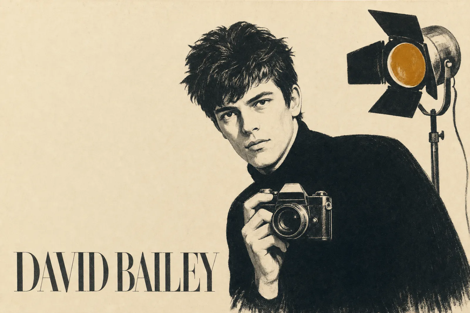 Illustrated poster of David Bailey