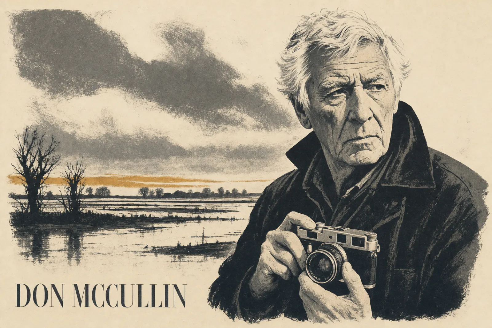 Illustrated poster of Don McCullin