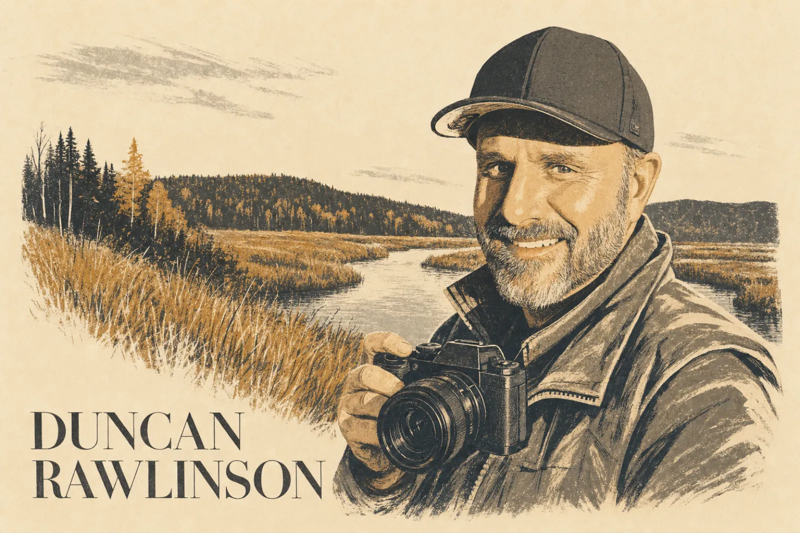 Illustrated poster of Duncan Rawlinson