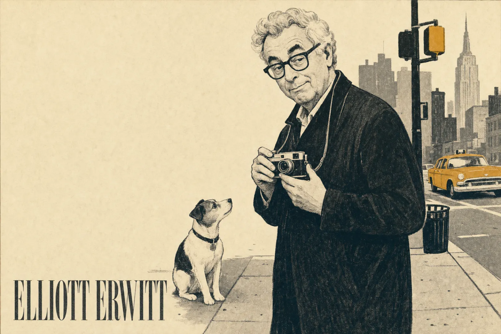 Illustrated poster of Elliott Erwitt