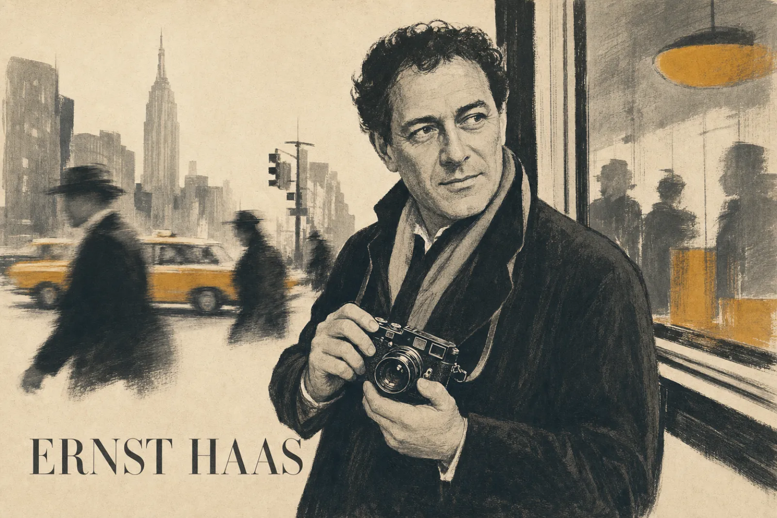 Illustrated poster of Ernst Haas