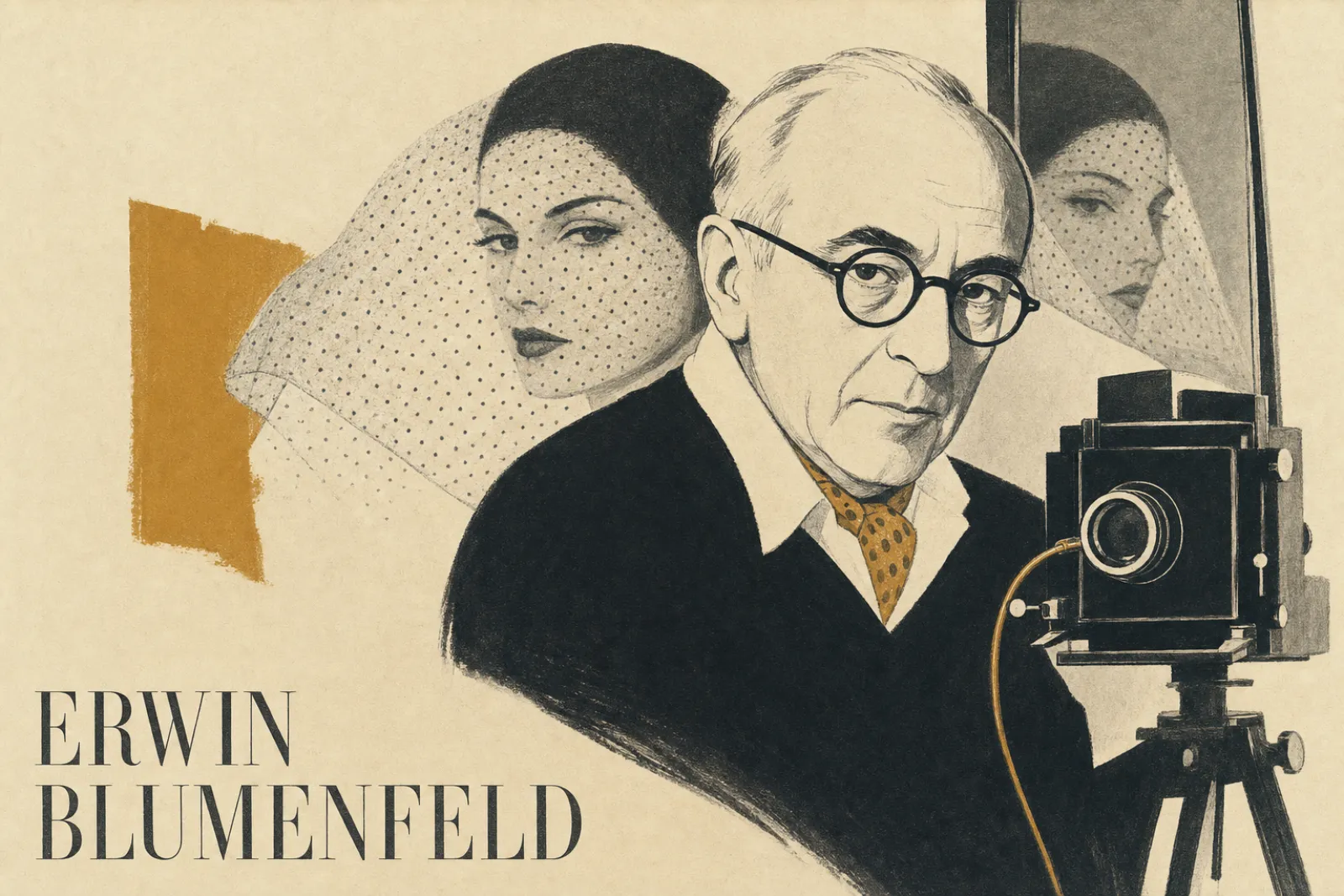 Illustrated poster of Erwin Blumenfeld