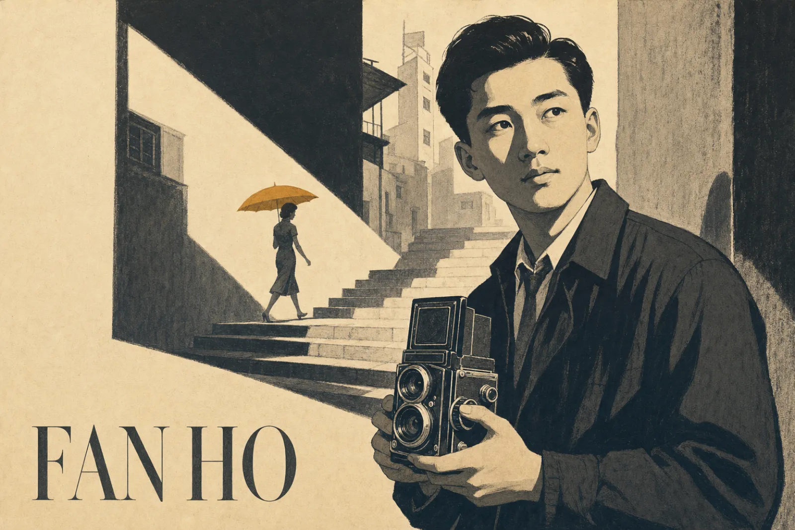 Illustrated poster of Fan Ho
