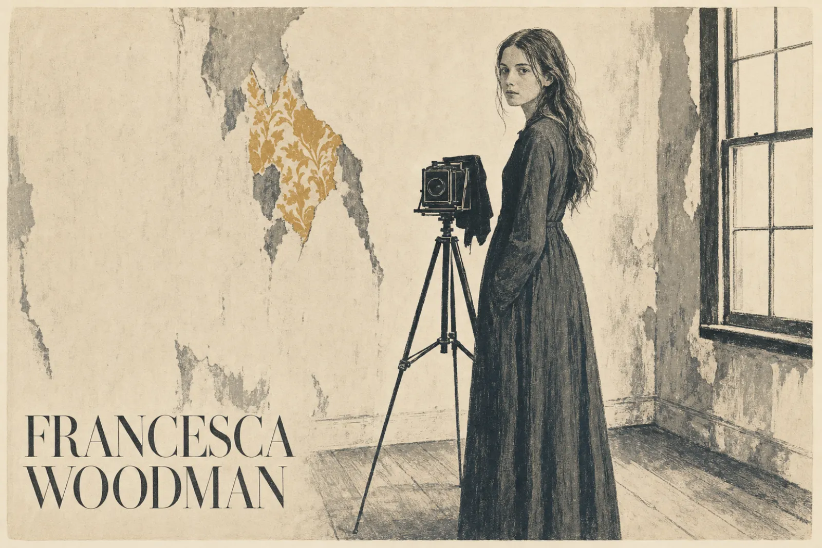 Illustrated poster of Francesca Woodman