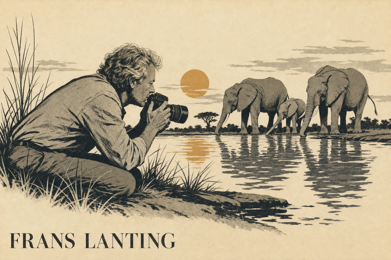 Illustrated poster of Frans Lanting