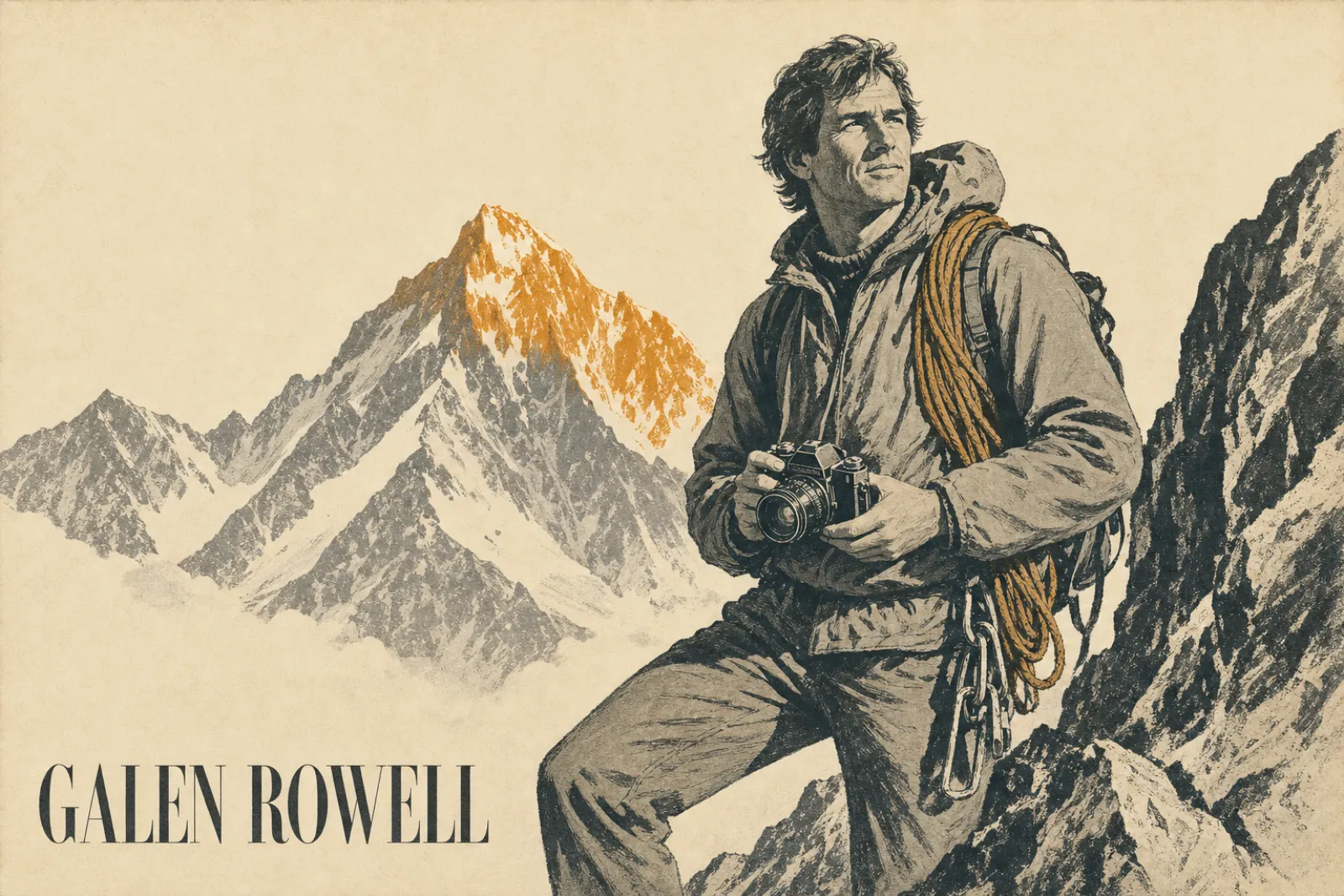 Illustrated poster of Galen Rowell