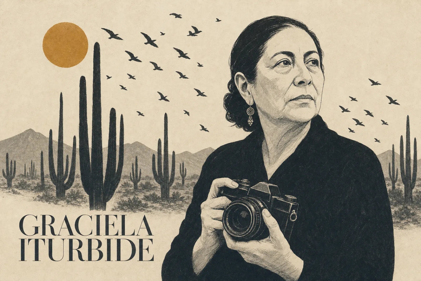 Illustrated poster of Graciela Iturbide