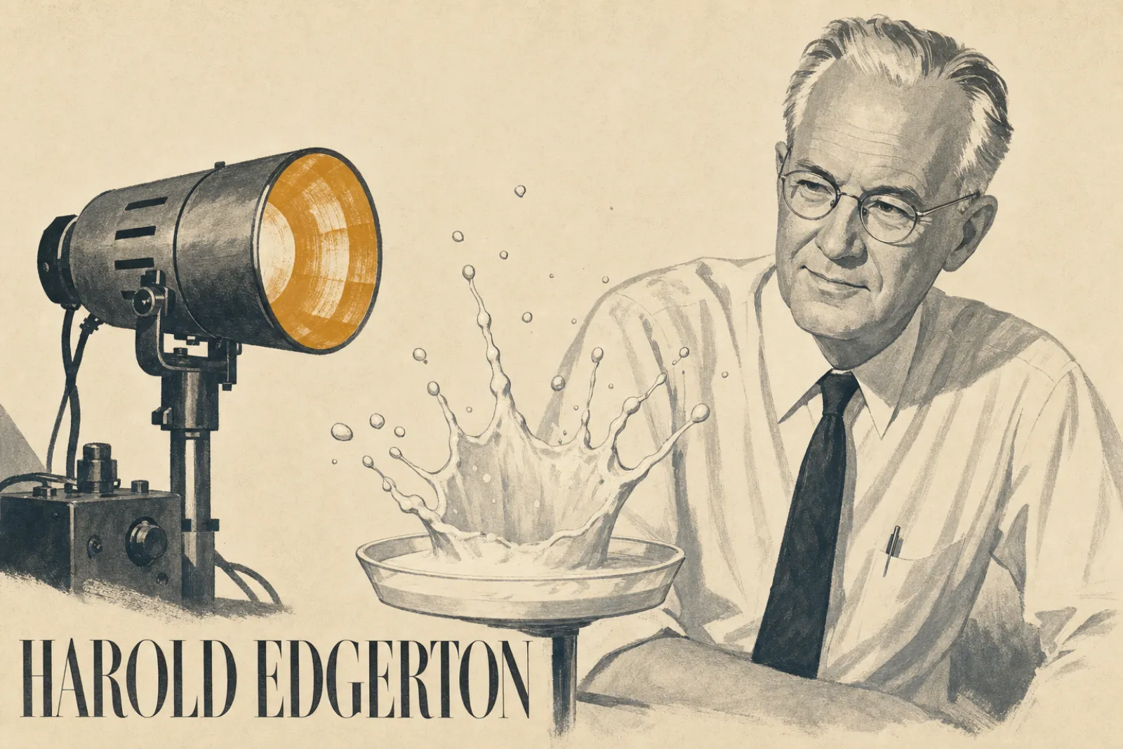 Illustrated poster of Harold Edgerton