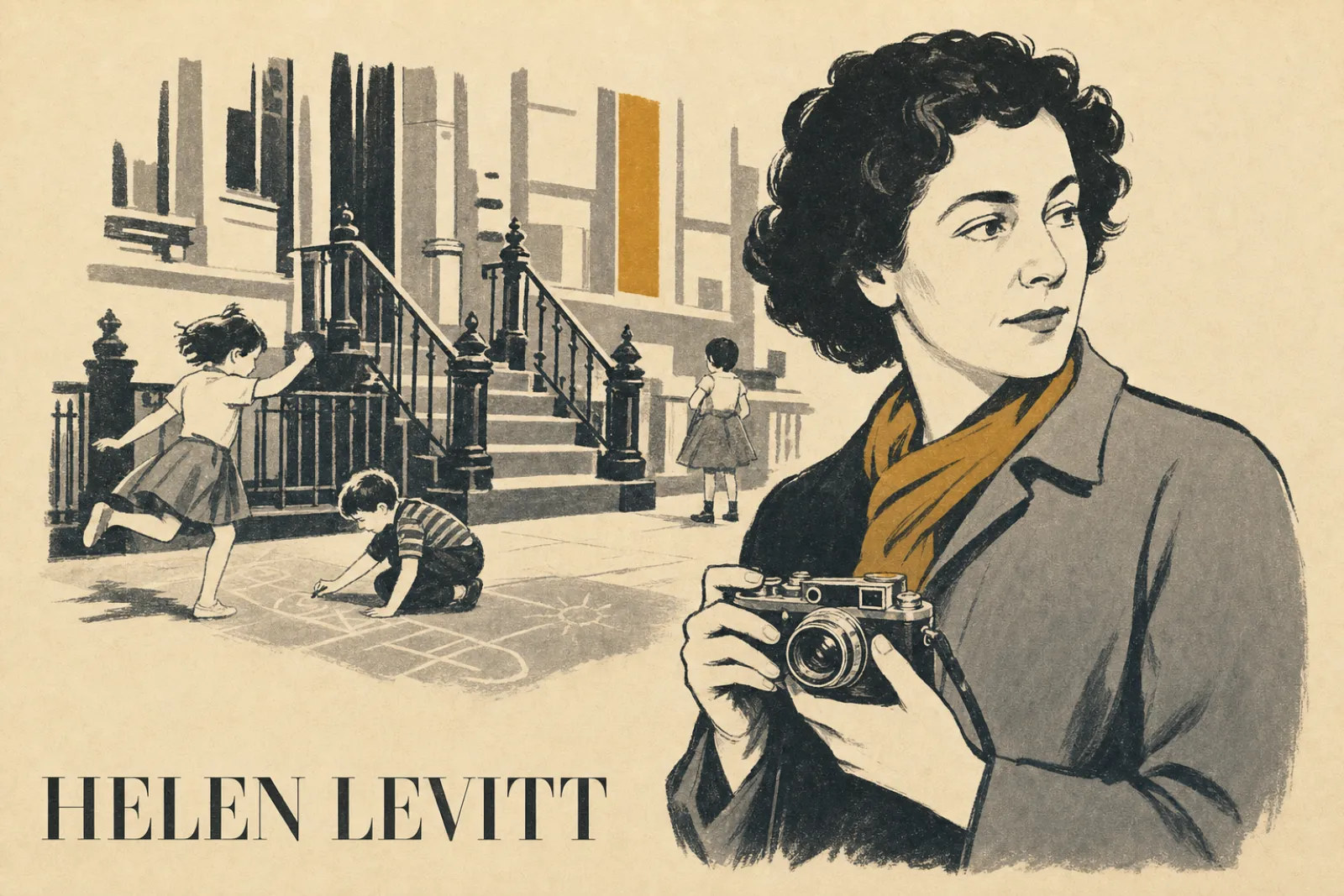 Illustrated poster of Helen Levitt