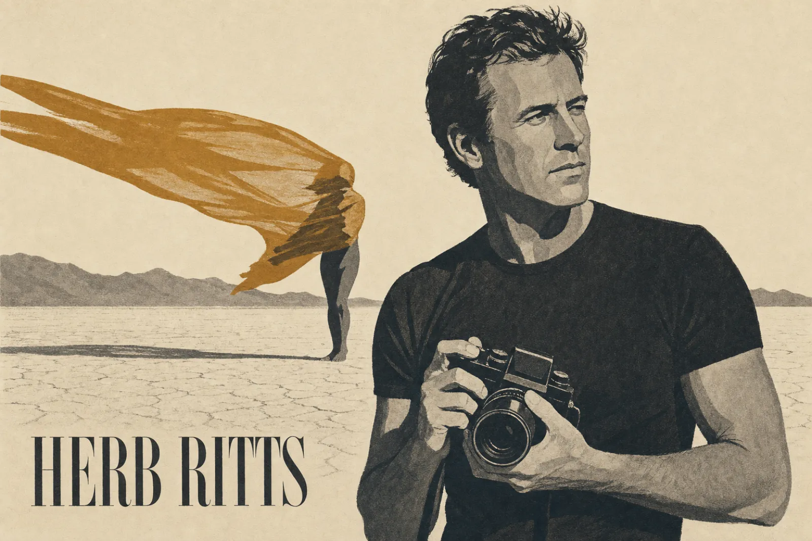Illustrated poster of Herb Ritts
