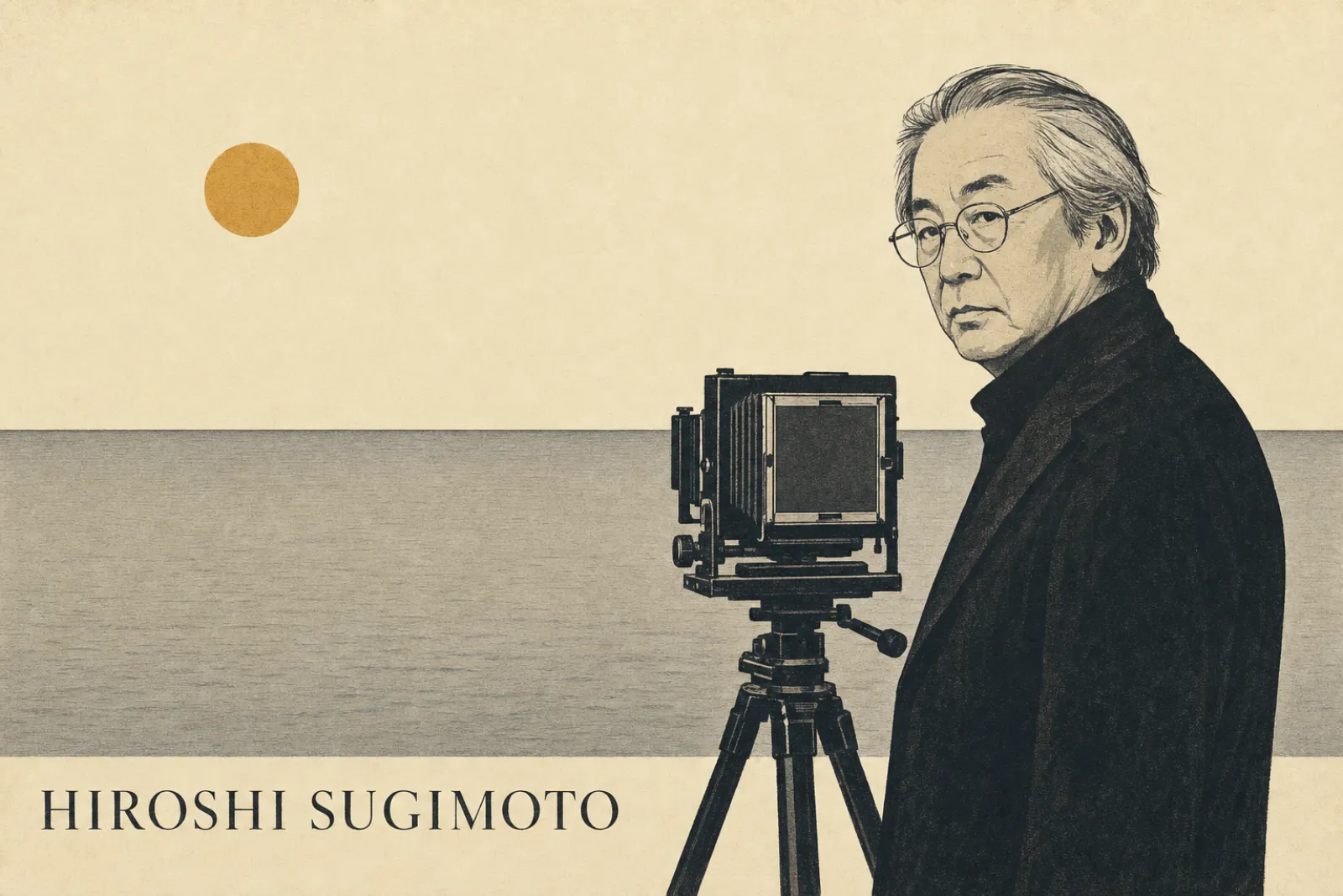 Illustrated poster of Hiroshi Sugimoto