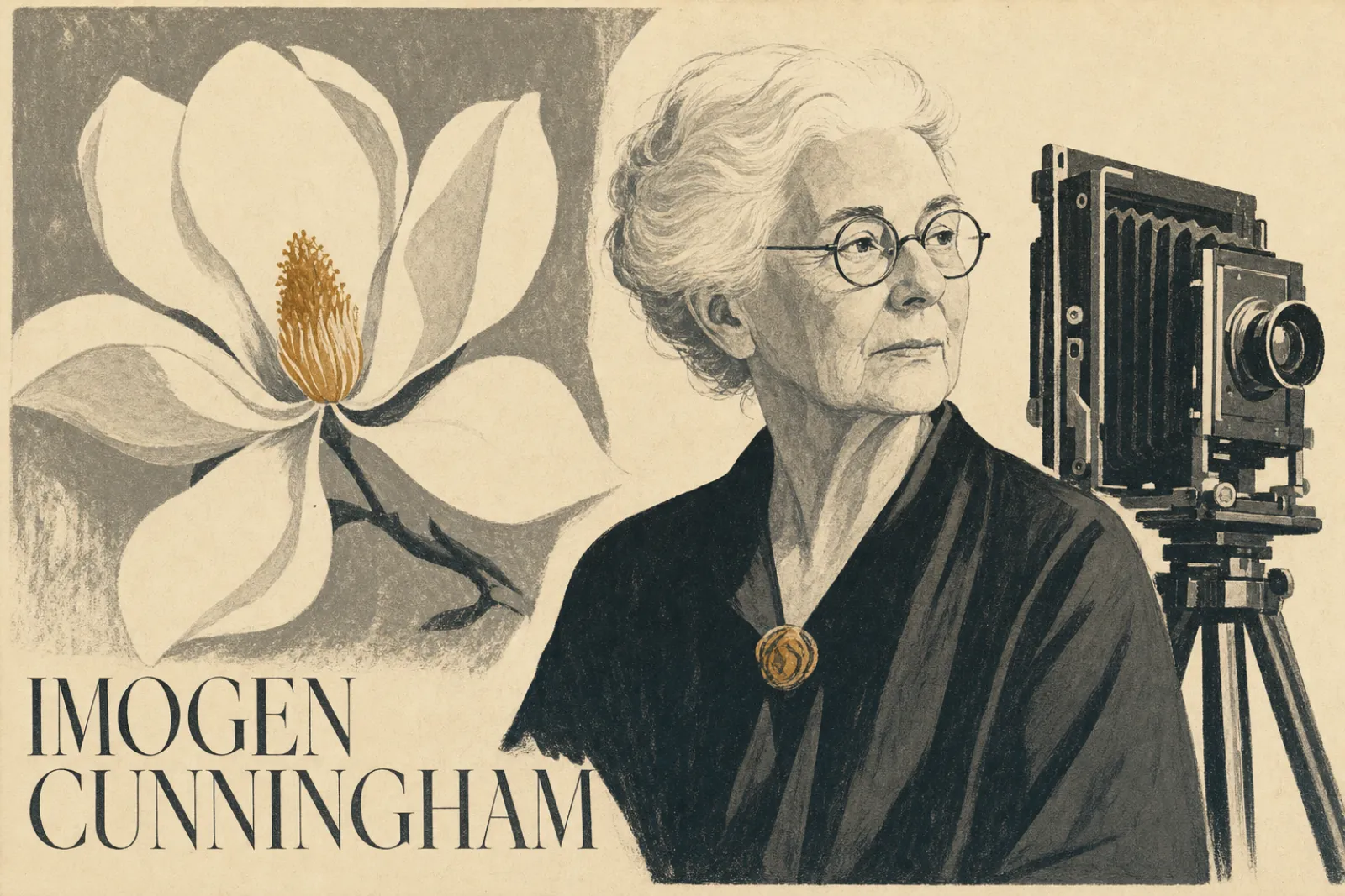 Illustrated poster of Imogen Cunningham