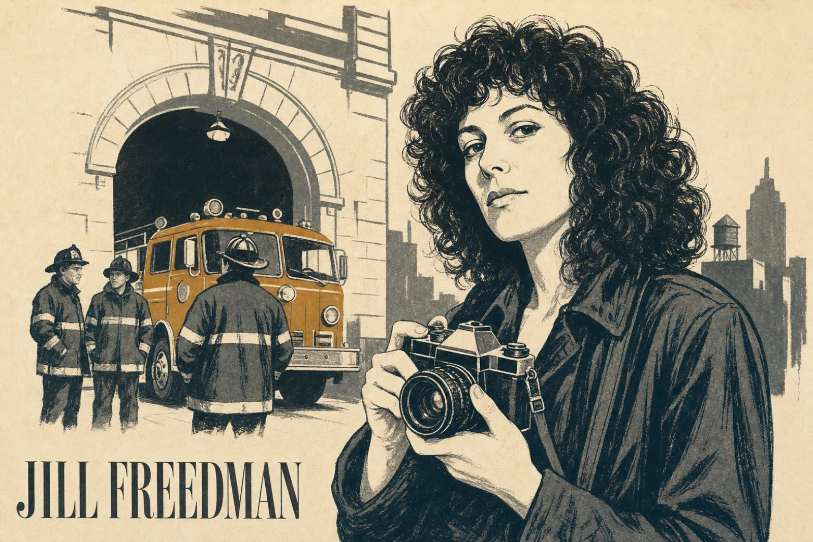 Illustrated poster of Jill Freedman