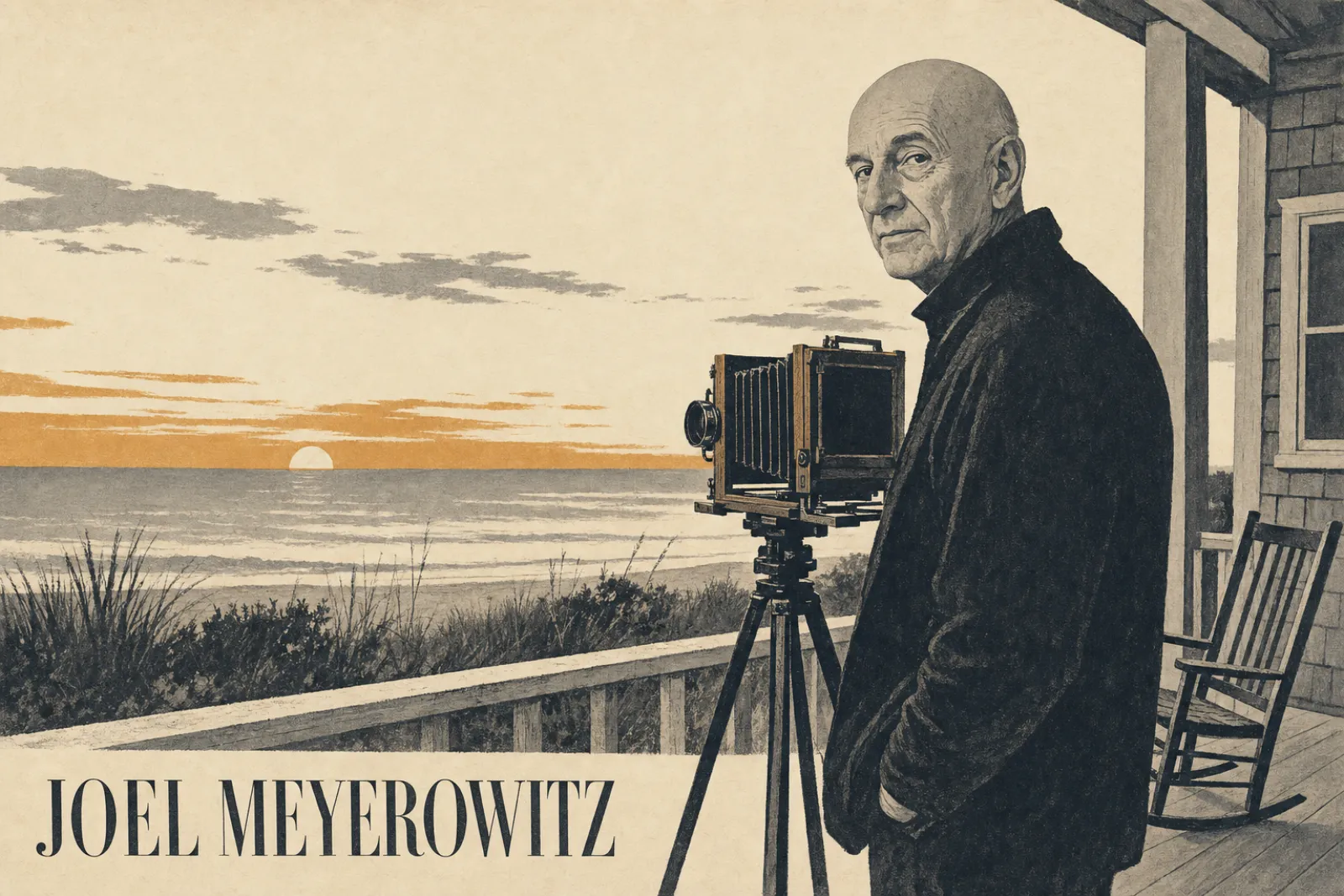 Illustrated poster of Joel Meyerowitz