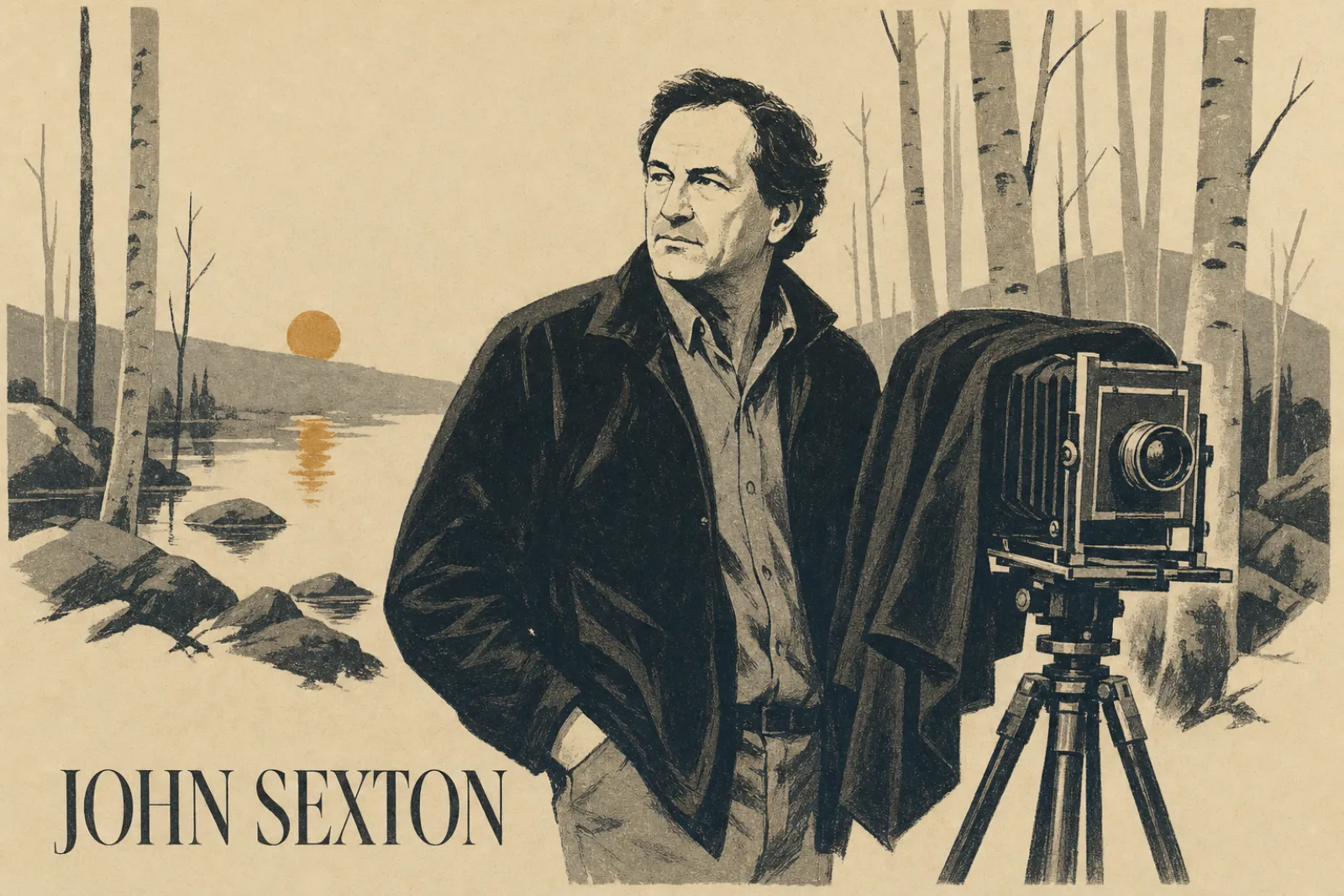 Illustrated poster of John Sexton