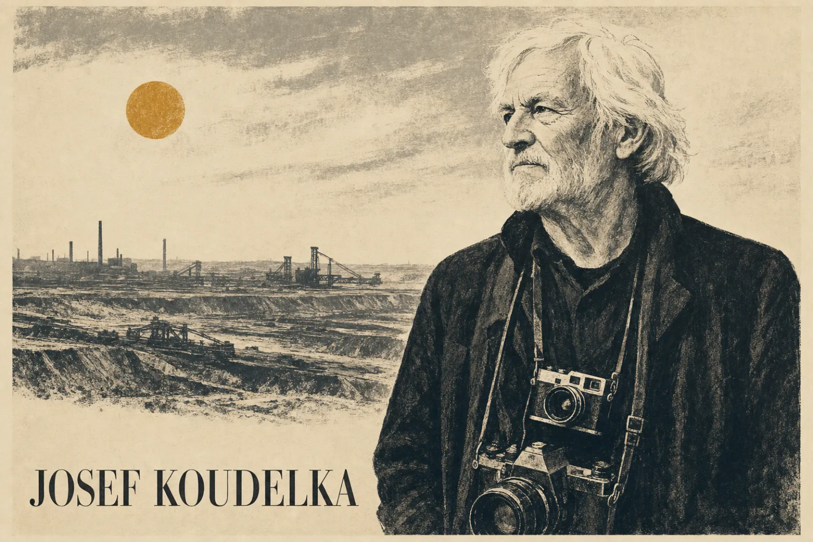 Illustrated poster of Josef Koudelka
