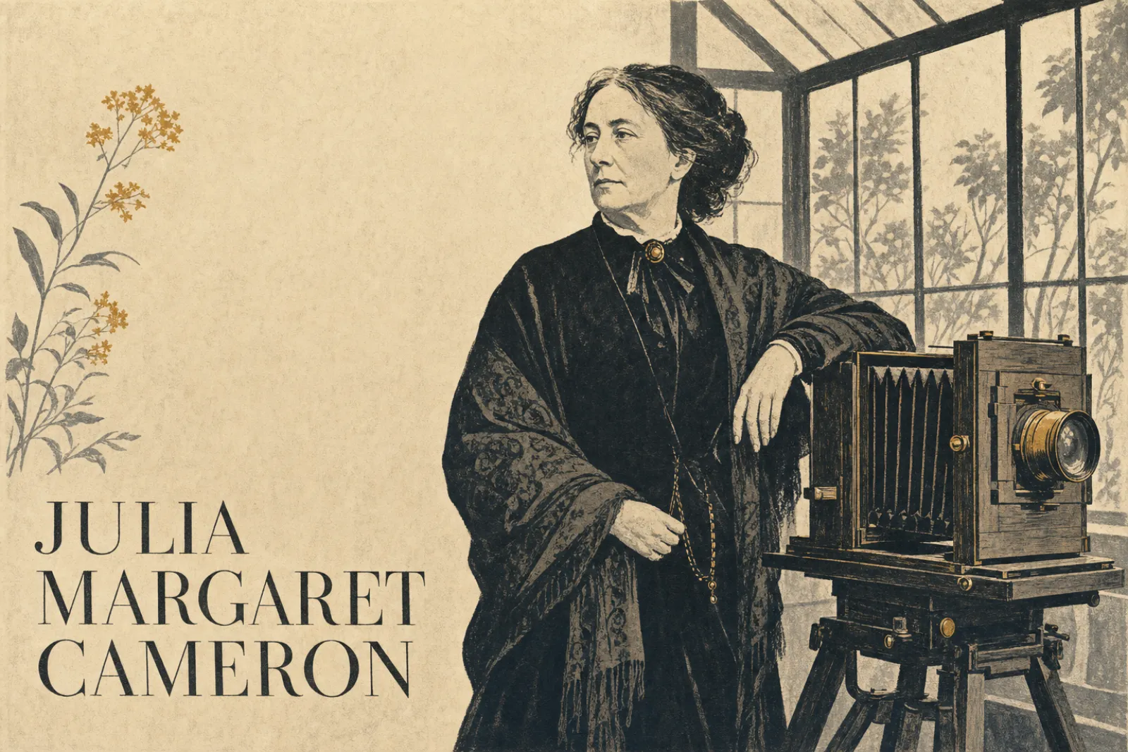 Illustrated poster of Julia Margaret Cameron