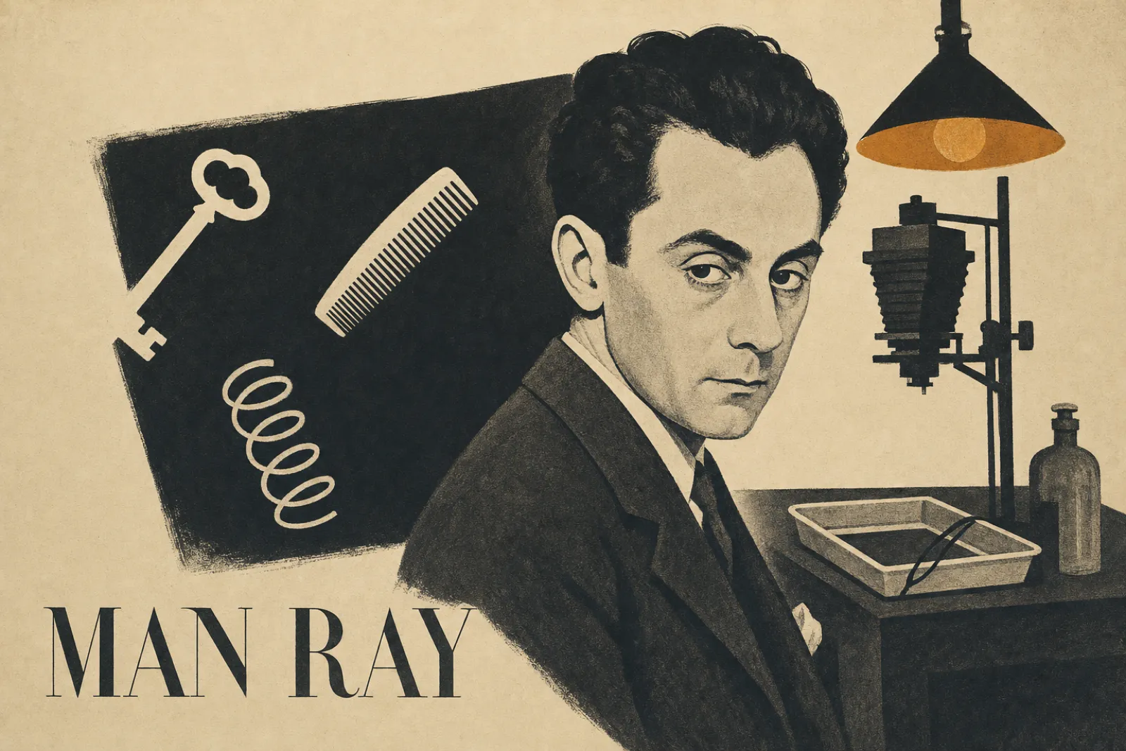 Illustrated poster of Man Ray