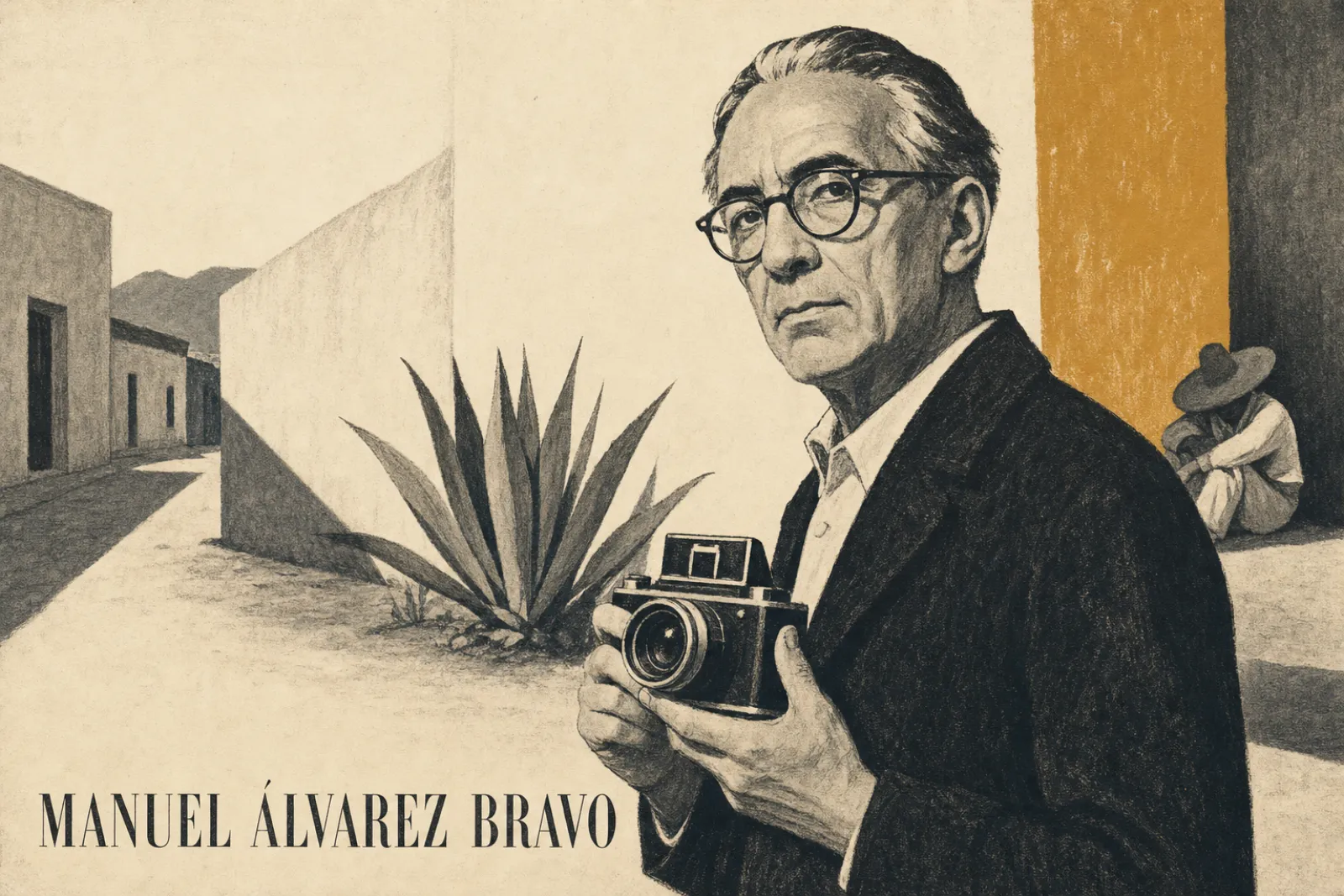Illustrated poster of Manuel Álvarez Bravo