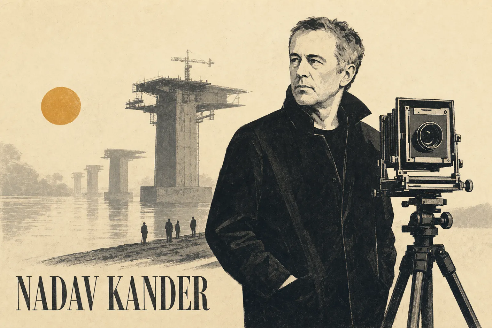Illustrated poster of Nadav Kander