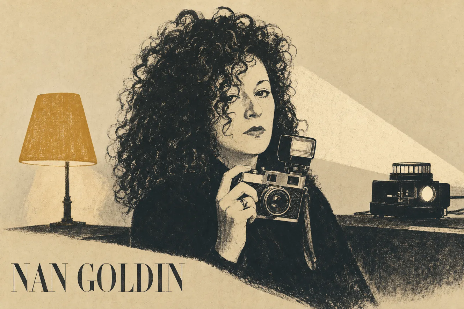 Illustrated poster of Nan Goldin