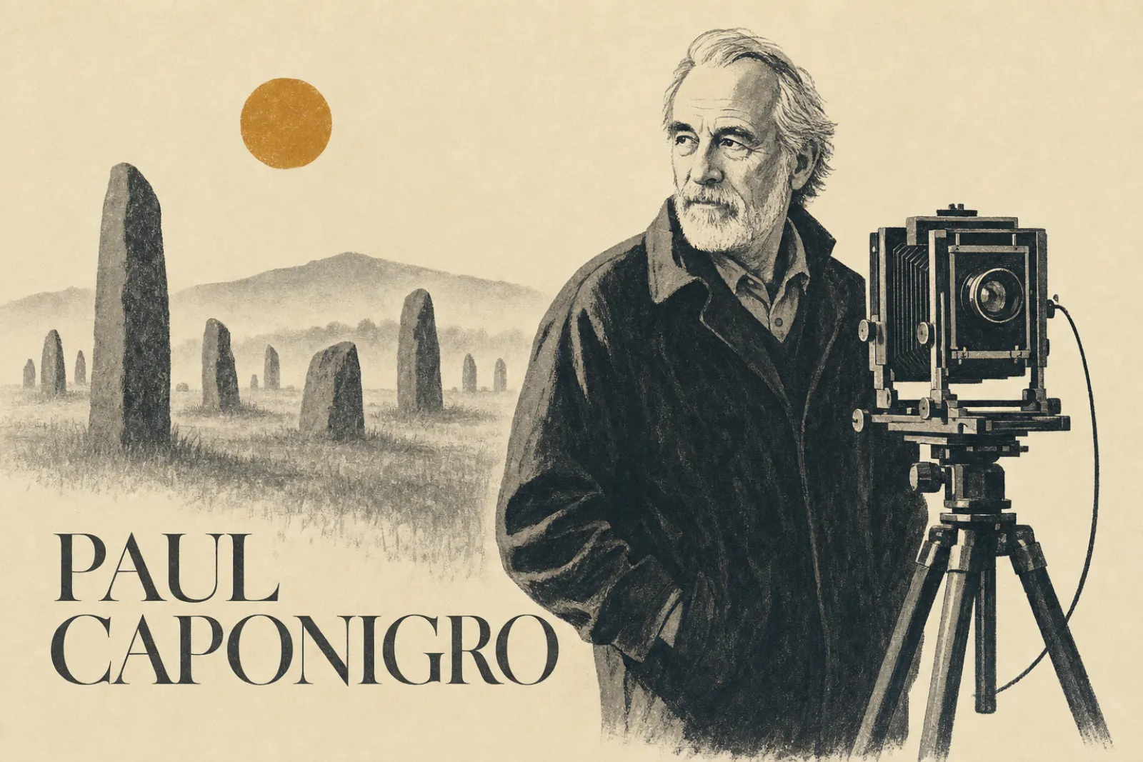 Illustrated poster of Paul Caponigro