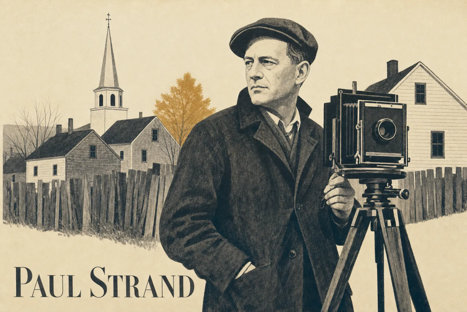 Illustrated poster of Paul Strand