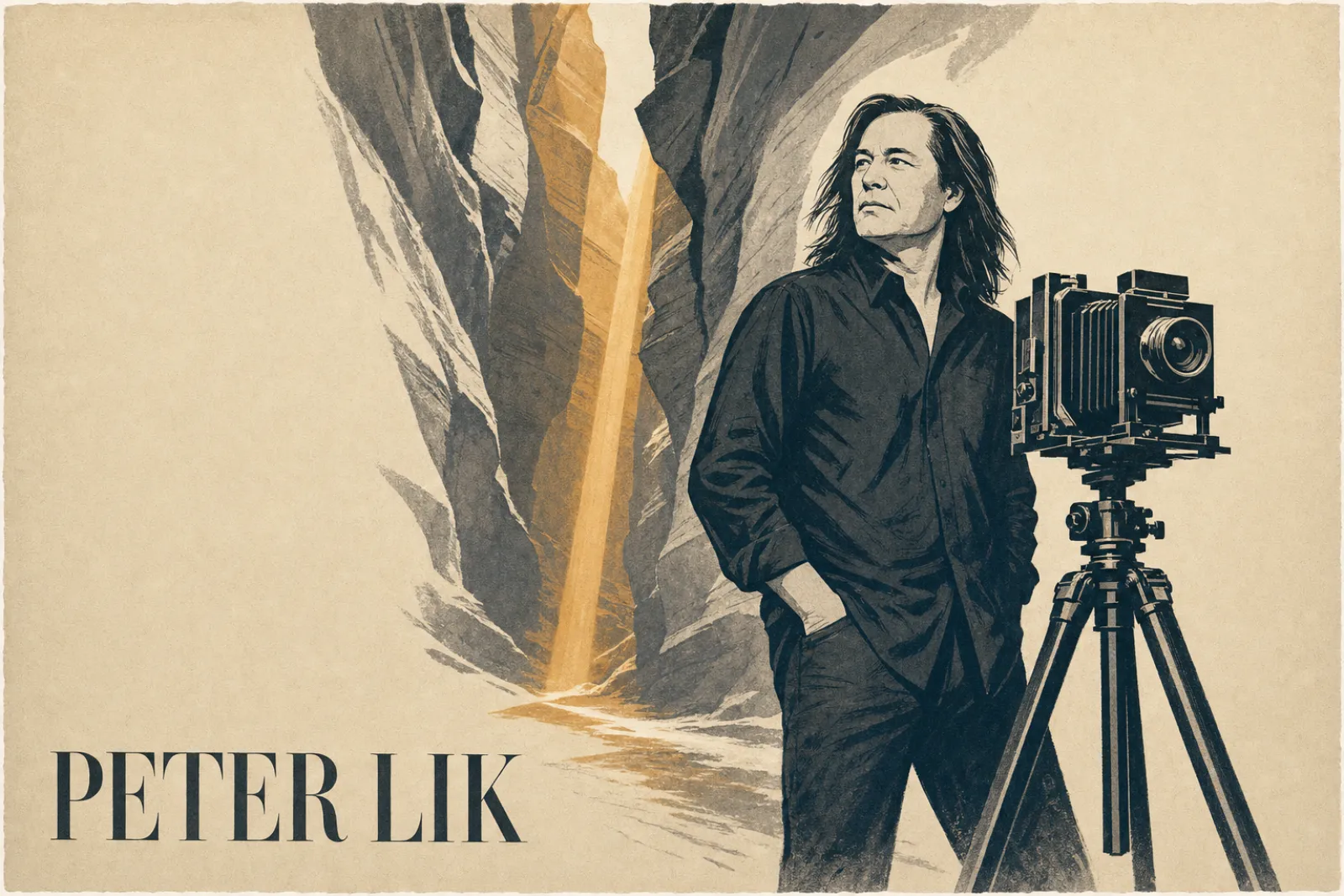 Illustrated poster of Peter Lik