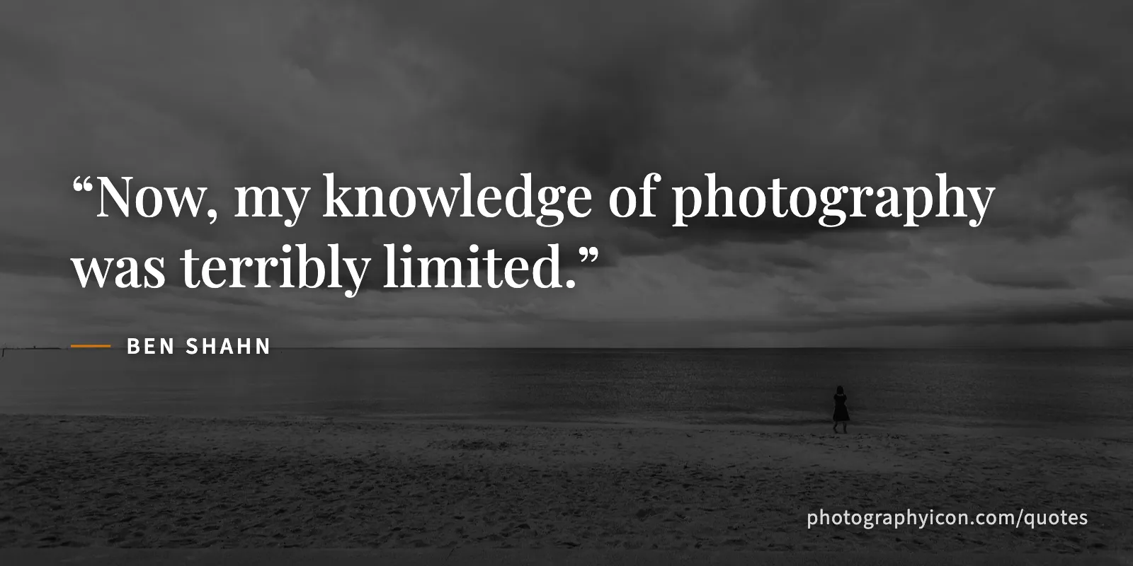 Now, my knowledge of photography was terribly limited. - Ben Shahn