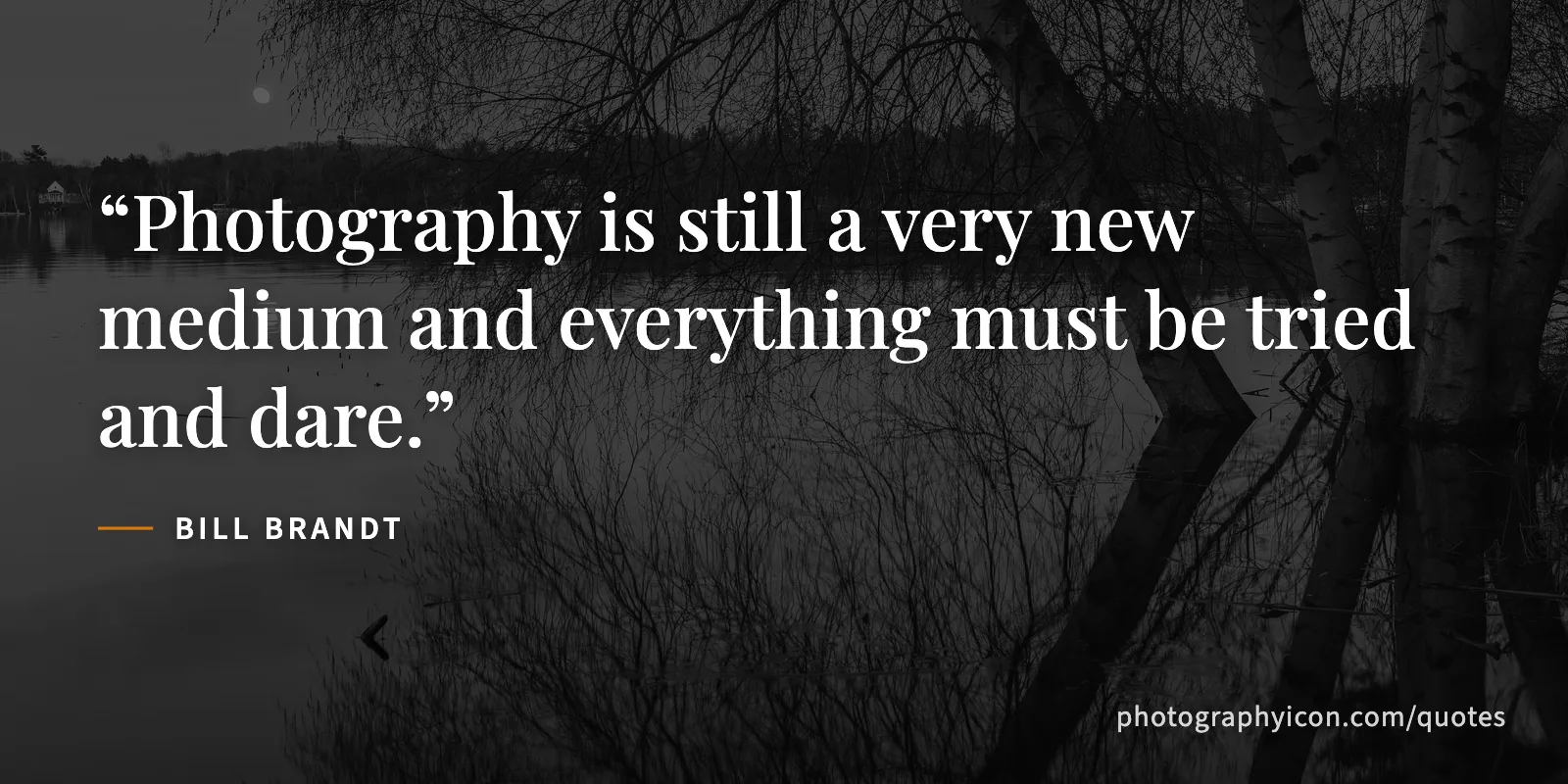 Photography is still a very new medium and everything must be tried and dare. - Bill Brandt
