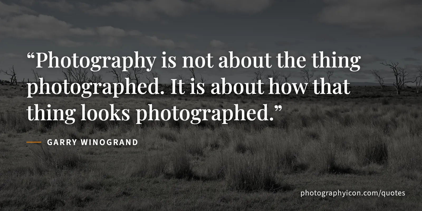 Photography is not about the thing photographed. It is about how that thing looks photographed. - Garry Winogrand
