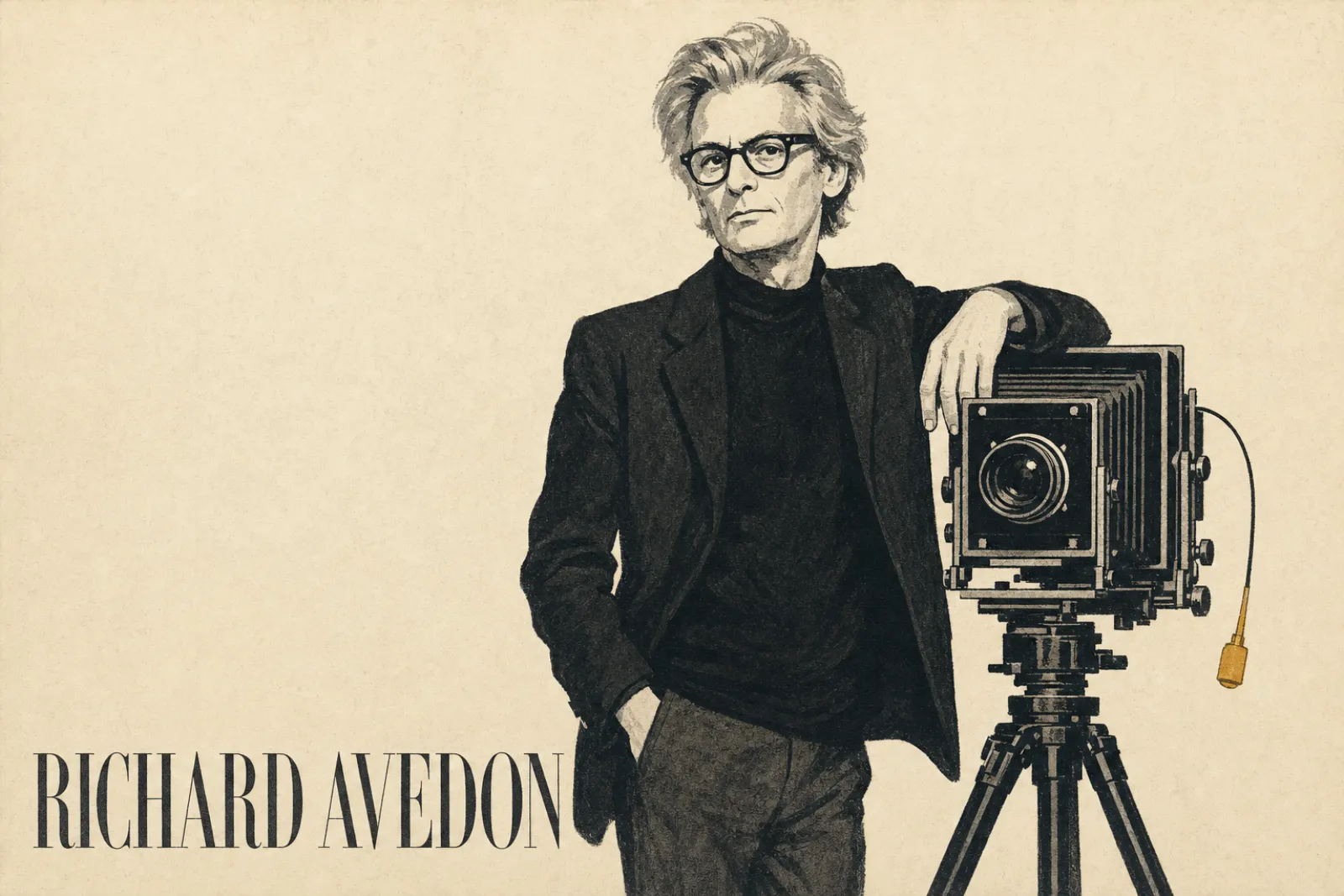 Illustrated poster of Richard Avedon