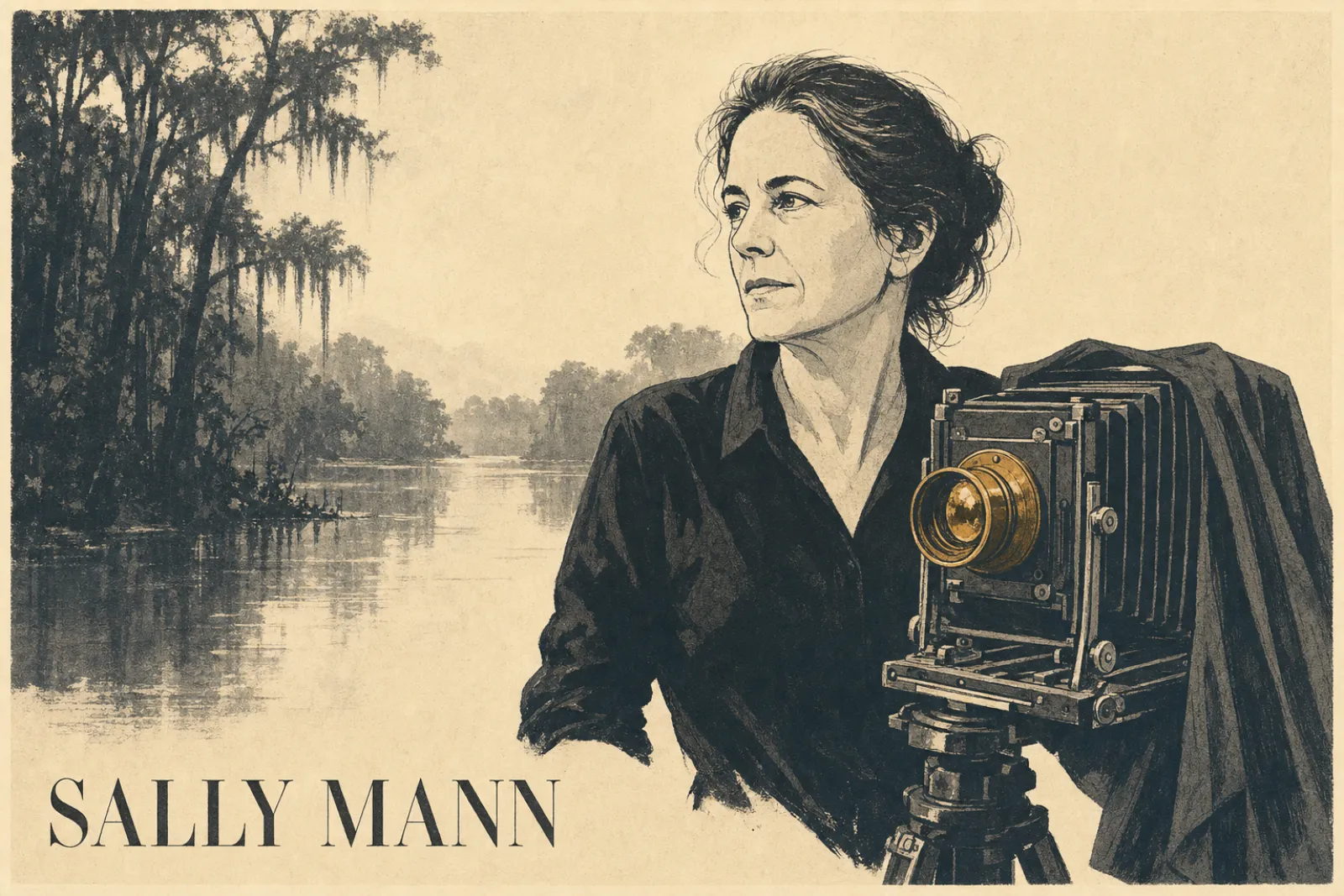 Illustrated poster of Sally Mann
