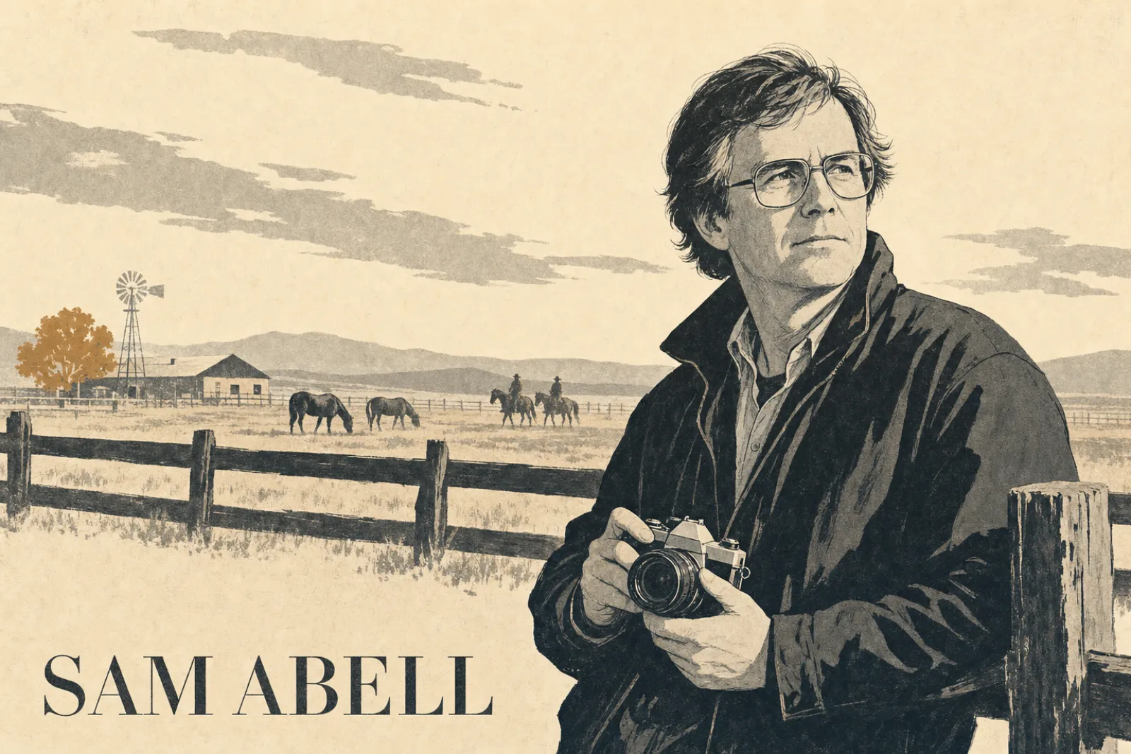 Illustrated poster of Sam Abell
