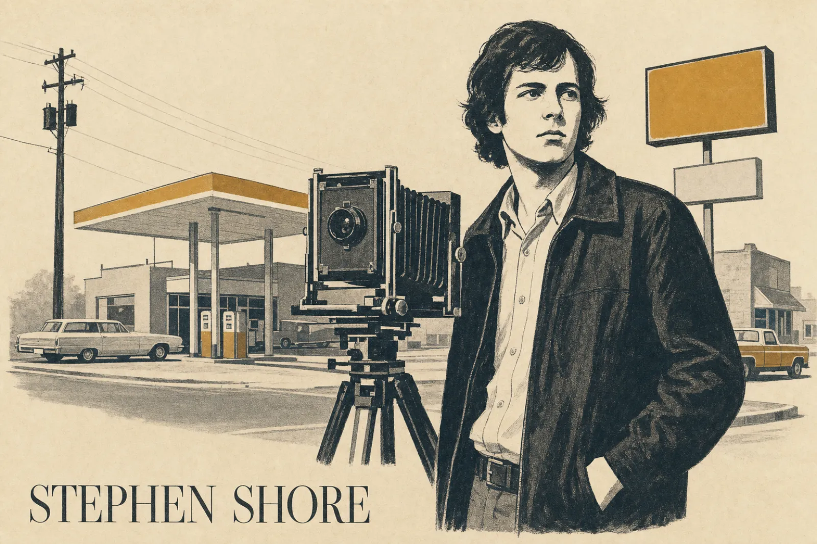 Illustrated poster of Stephen Shore