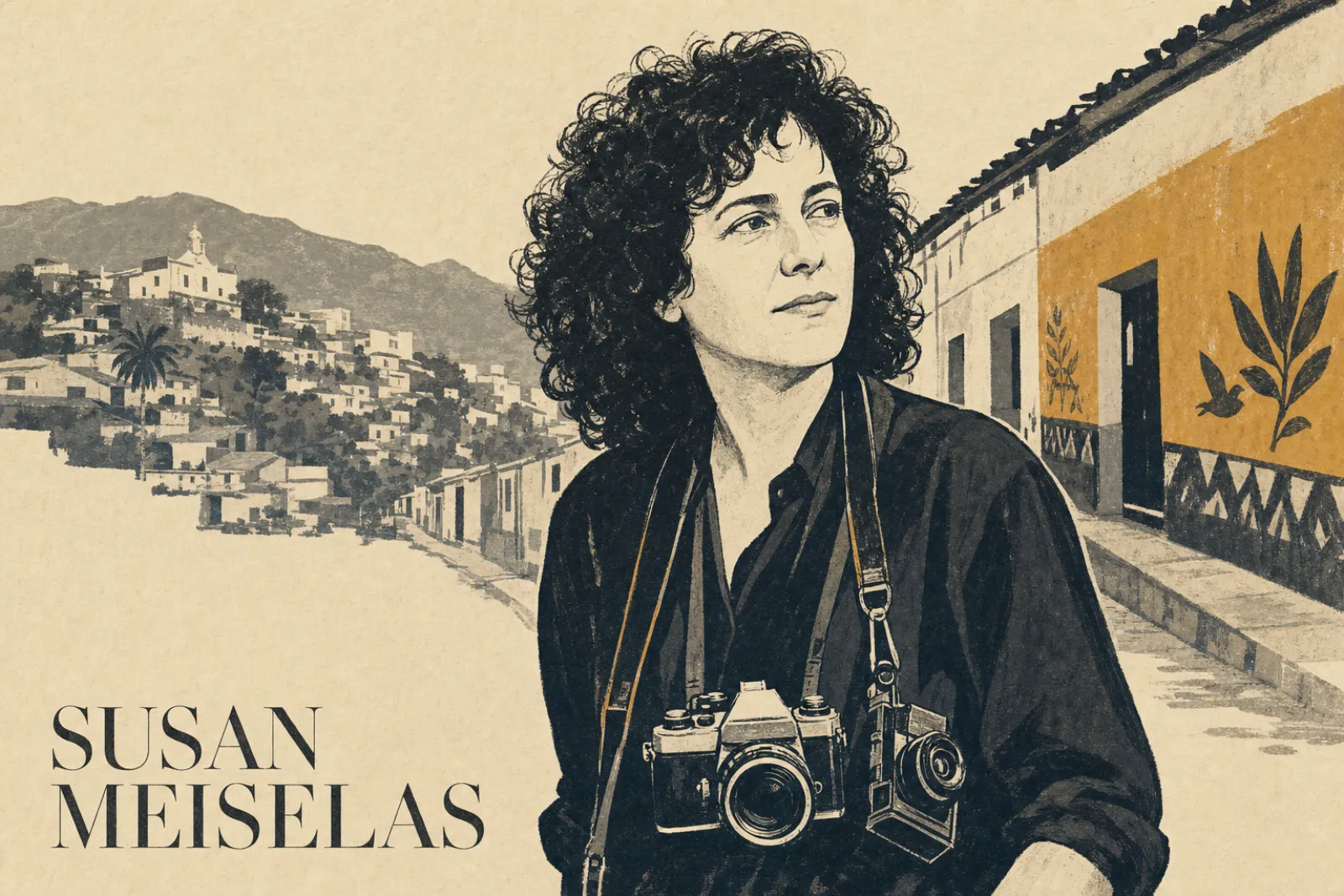Illustrated poster of Susan Meiselas