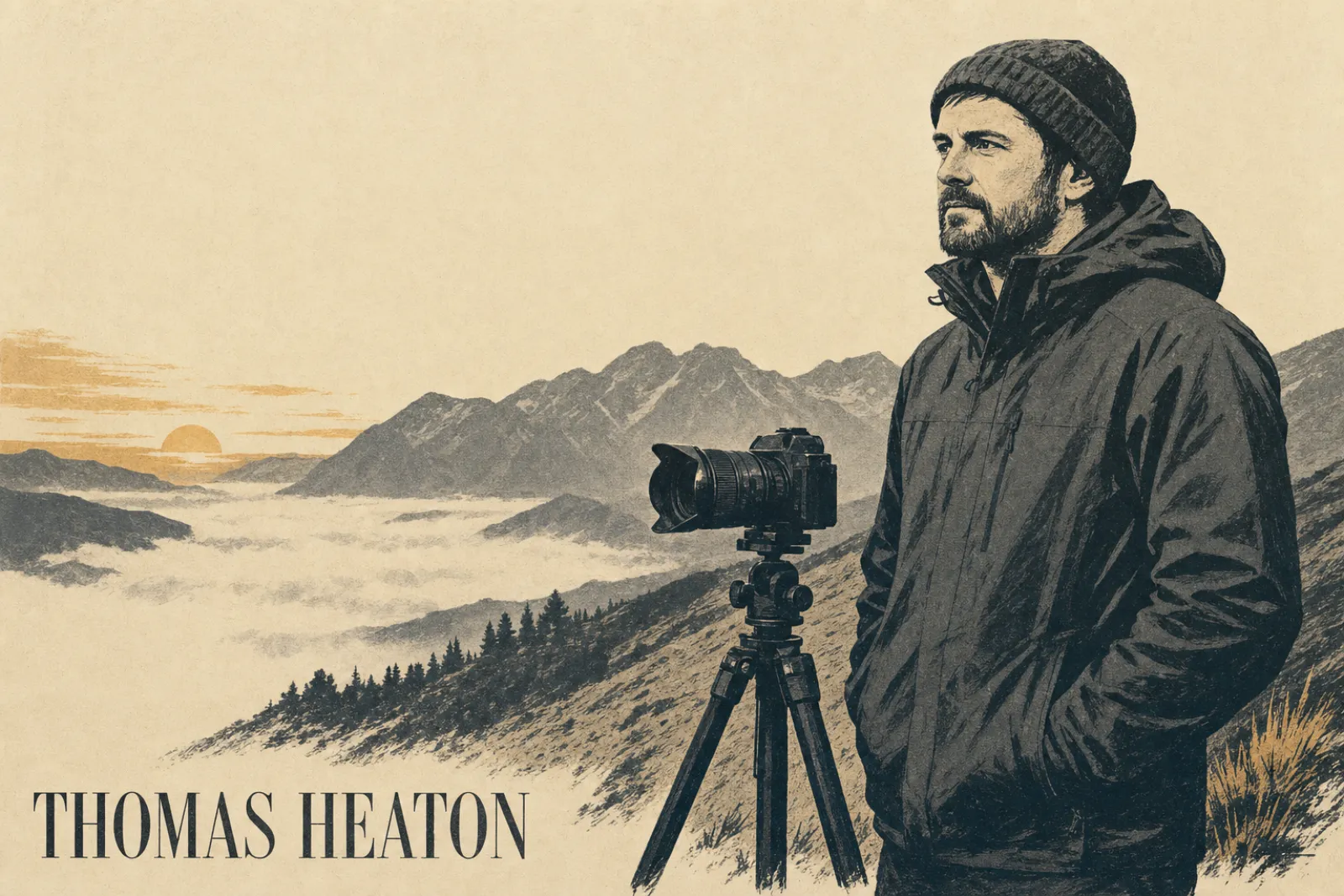 Illustrated poster of Thomas Heaton