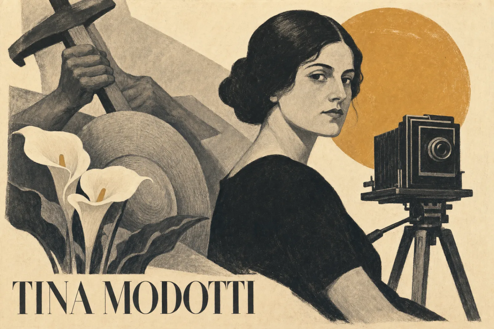 Illustrated poster of Tina Modotti
