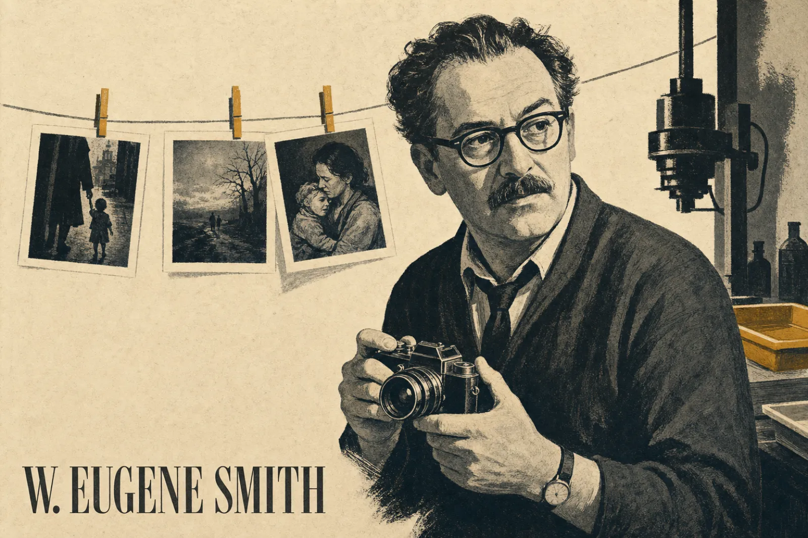 Illustrated poster of W. Eugene Smith