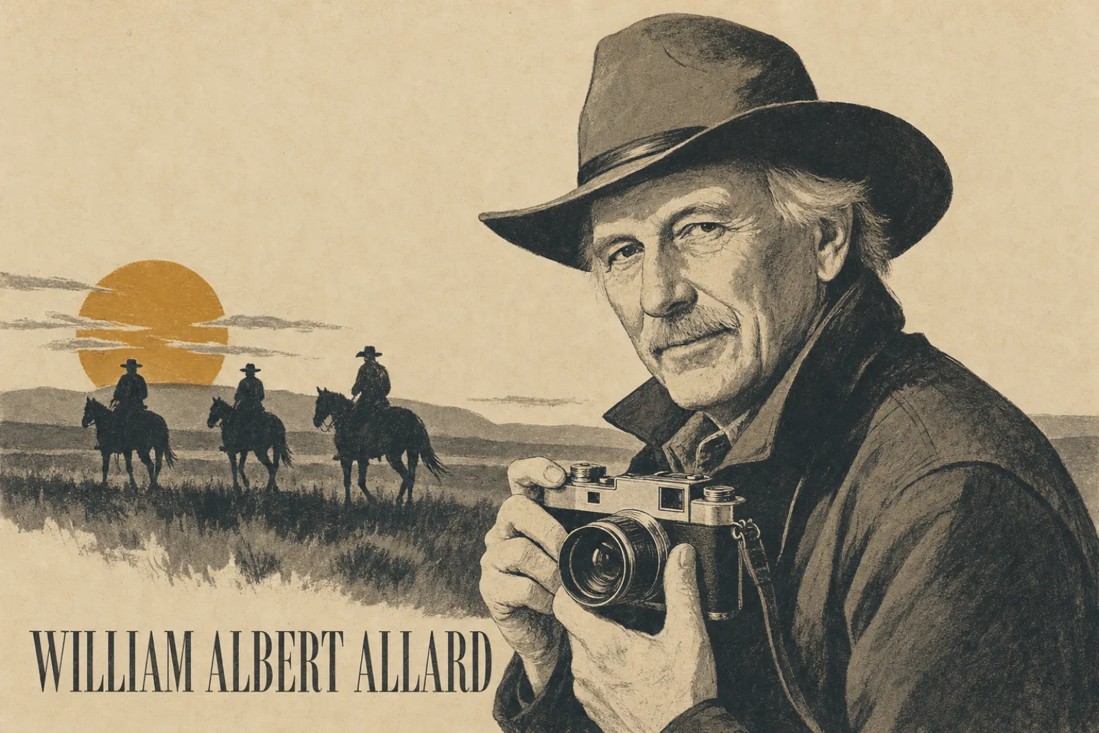 Illustrated poster of William Albert Allard